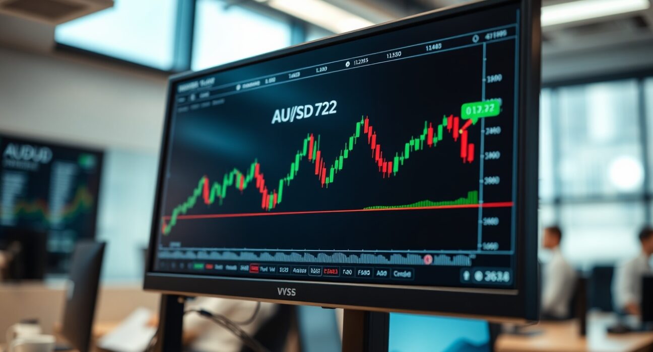 AUD/USD forex chart showing bullish price action approaching 0.72 level