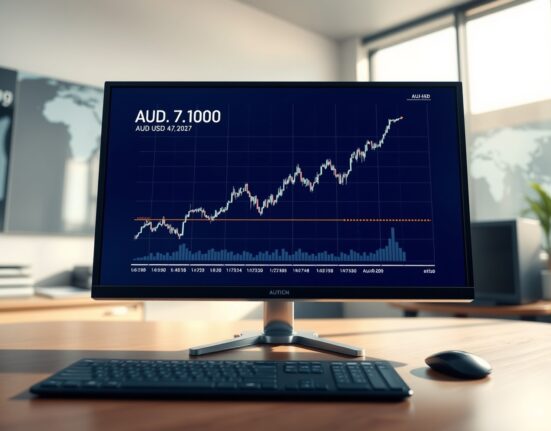 AUD/USD forex chart rallying above 0.7100 on news of US-Iran diplomatic talks.