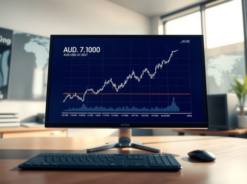AUD/USD forex chart rallying above 0.7100 on news of US-Iran diplomatic talks.