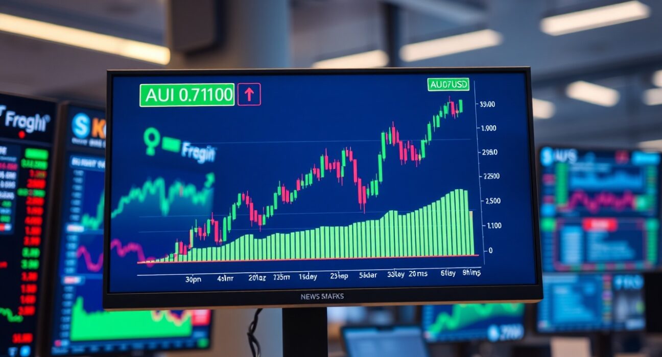 AUD/USD candlestick chart showing bounce from 0.7100 support level