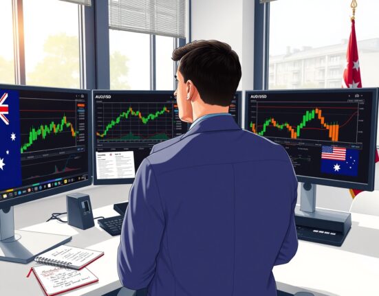 Financial analyst monitoring AUD/USD recovery following RBA's hawkish monetary policy announcement