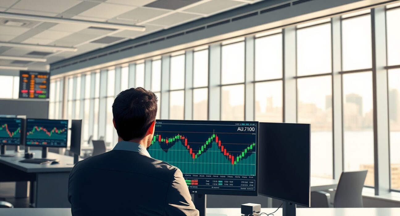 AUD/USD forex trading analysis showing currency pair above 0.7100 level