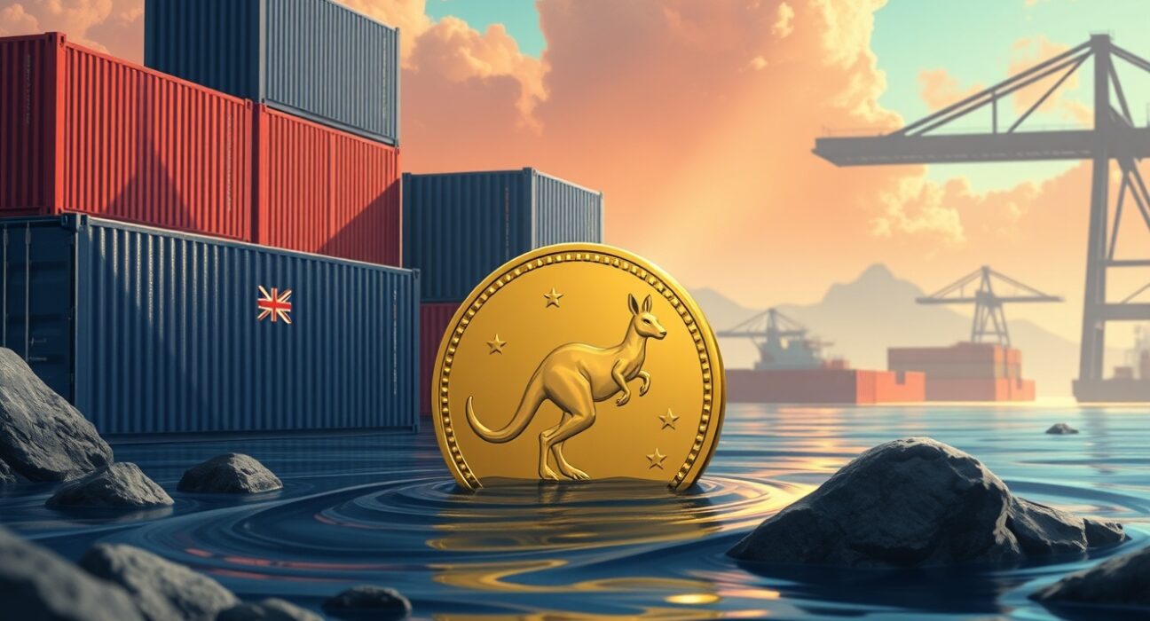 AUD/USD currency pair impacted by Trump's 2025 tariff decision and global trade uncertainty.