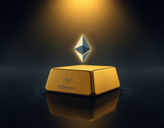 Gold bar representing the Aurise Foundation XAUE token, a yield-bearing digital asset backed by Tether Gold reserves.