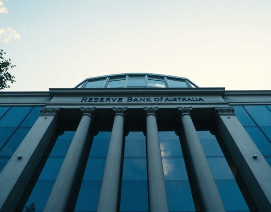 Reserve Bank of Australia building in Sydney on a clear morning, representing monetary policy and inflation analysis.