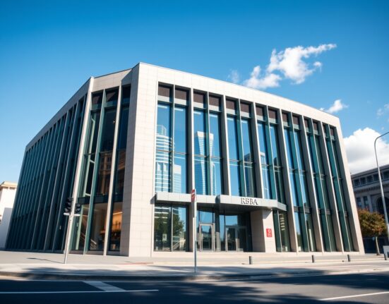 Reserve Bank of Australia building exterior on a sunny day in Sydney