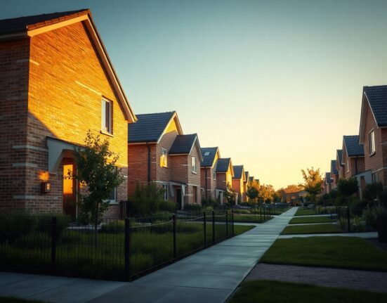 Australian suburban houses at sunset, representing the recovering home loan market.