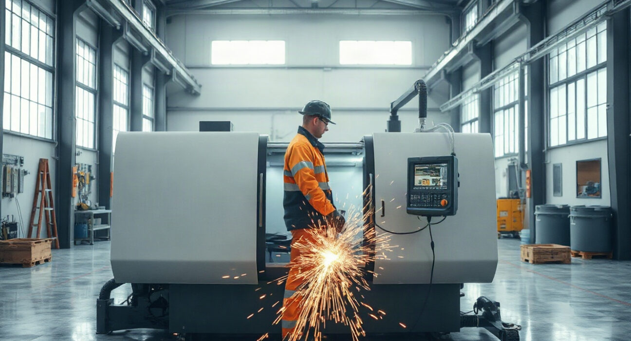 Worker operating machinery in a modern Australian manufacturing plant, illustrating the sector's continued expansion.