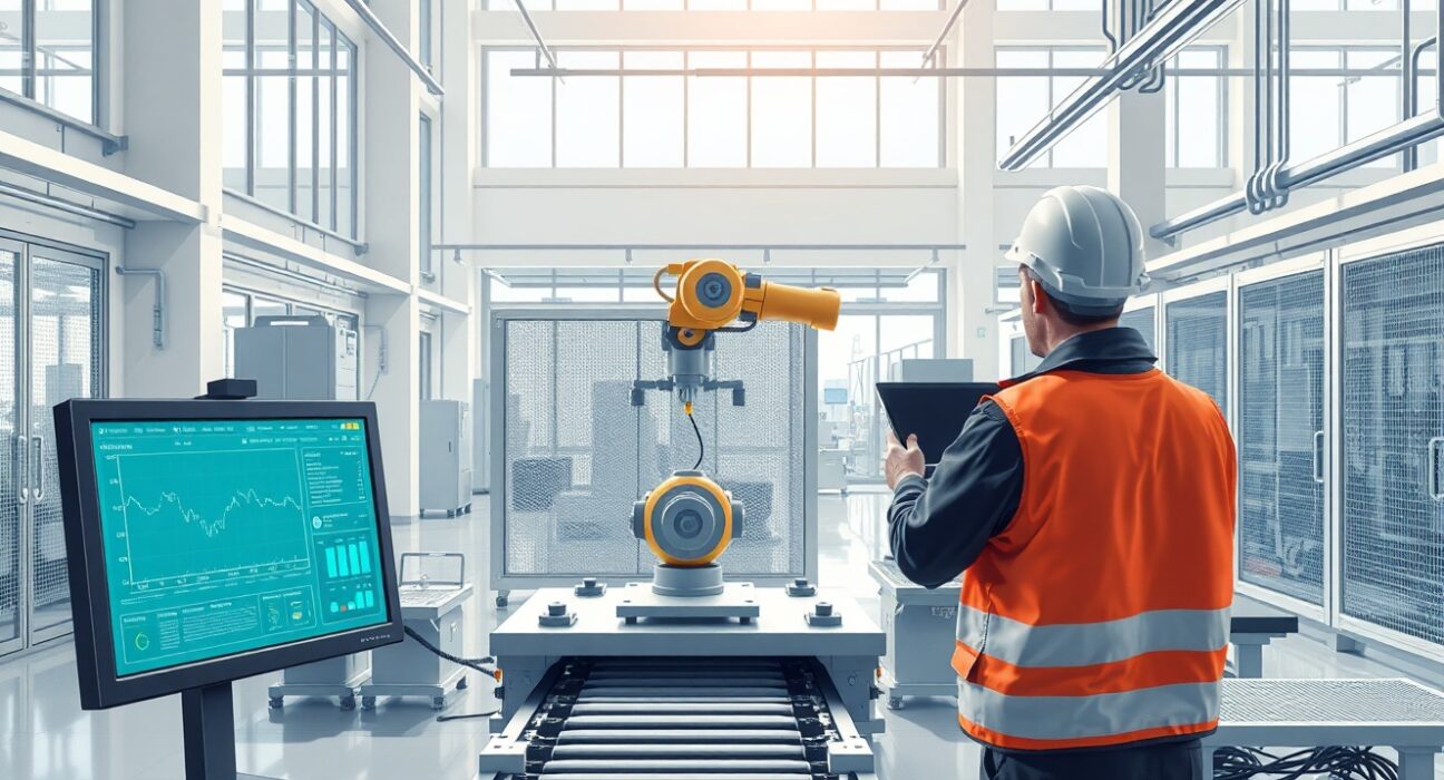 Australian manufacturing facility showing production data and machinery operation