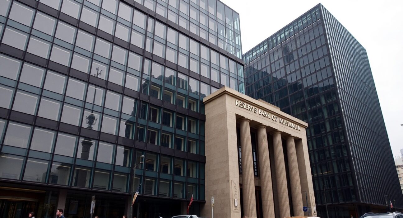 Reserve Bank of Australia building on a cloudy day in Sydney