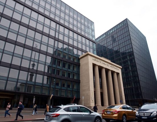 Reserve Bank of Australia building on a cloudy day in Sydney
