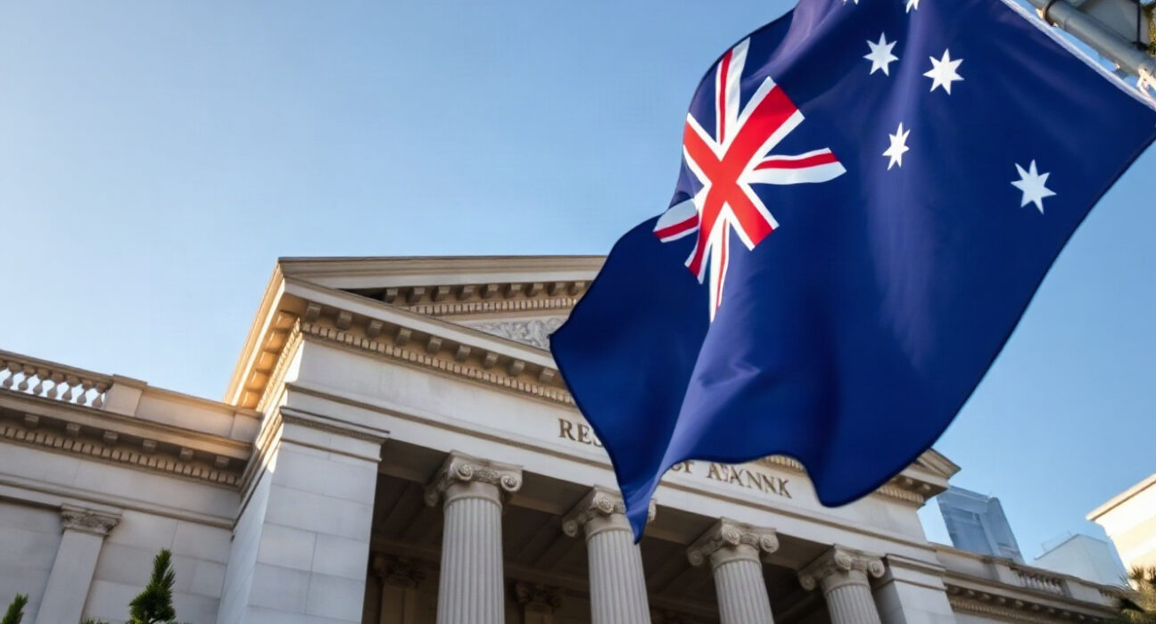 Reserve Bank of Australia building in Sydney, symbolizing monetary policy and inflation monitoring.