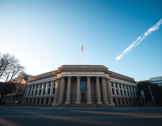 Reserve Bank of Australia building in Sydney on a clear day