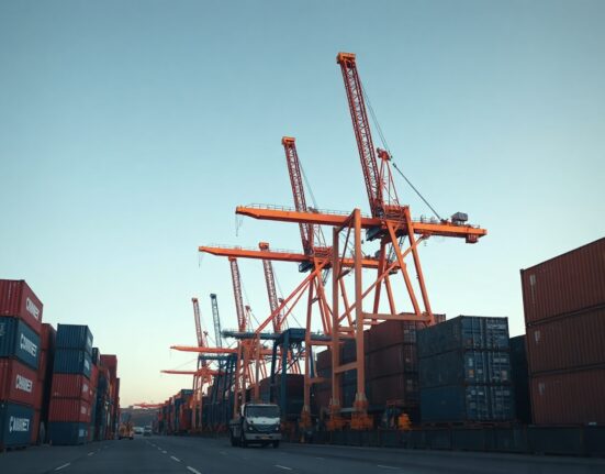 Container port in Australia, representing trade activity