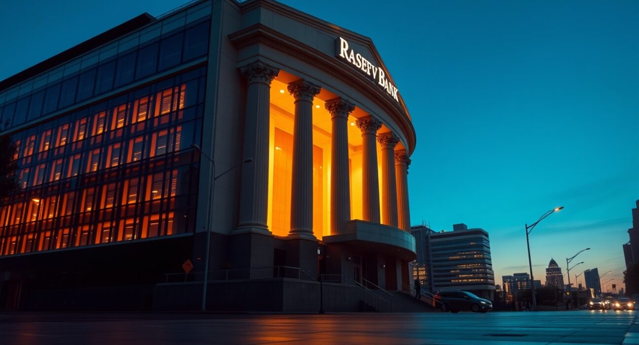 The Reserve Bank of Australia building following the decision to raise interest rates, impacting the Australian Dollar.