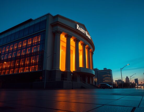 The Reserve Bank of Australia building following the decision to raise interest rates, impacting the Australian Dollar.