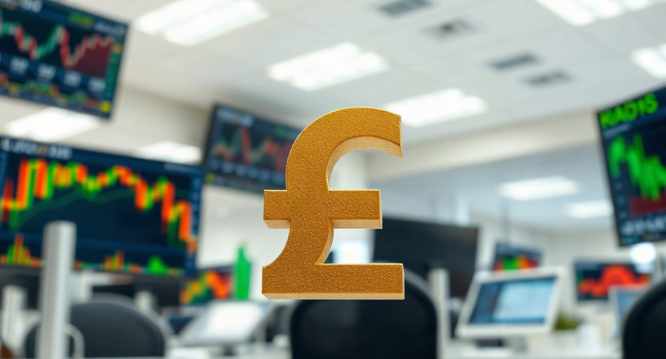 Australian Dollar symbol with financial charts in the background