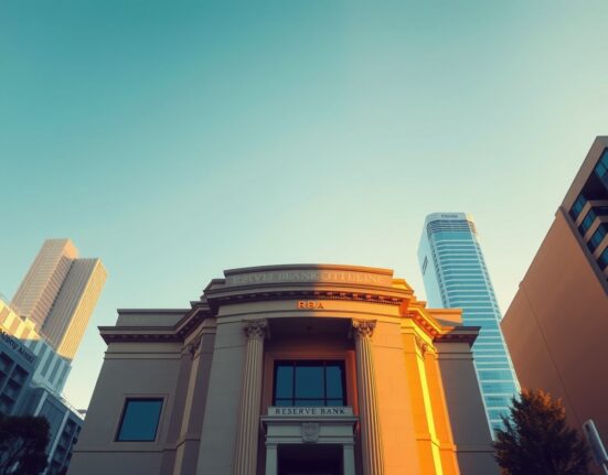 Reserve Bank of Australia building in Sydney representing monetary policy and Australian Dollar gains