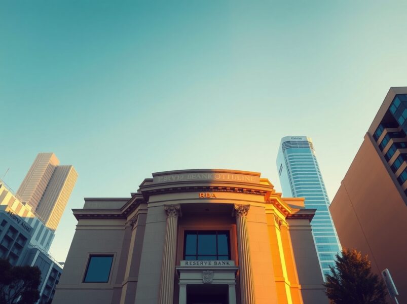 Reserve Bank of Australia building in Sydney representing monetary policy and Australian Dollar gains