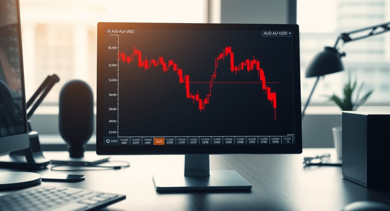 Australian Dollar AUD/USD chart shows sharp decline after US-Iran peace deal failure.