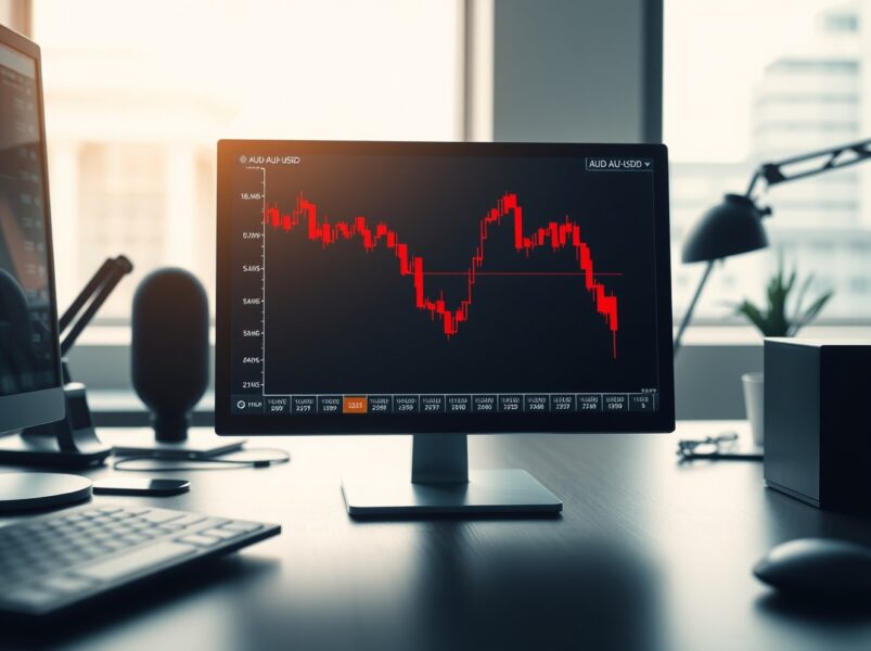 Australian Dollar AUD/USD chart shows sharp decline after US-Iran peace deal failure.