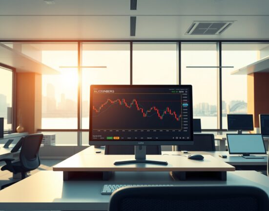 Australian Dollar trading analysis showing AUD/USD currency pair movement on professional trading terminal