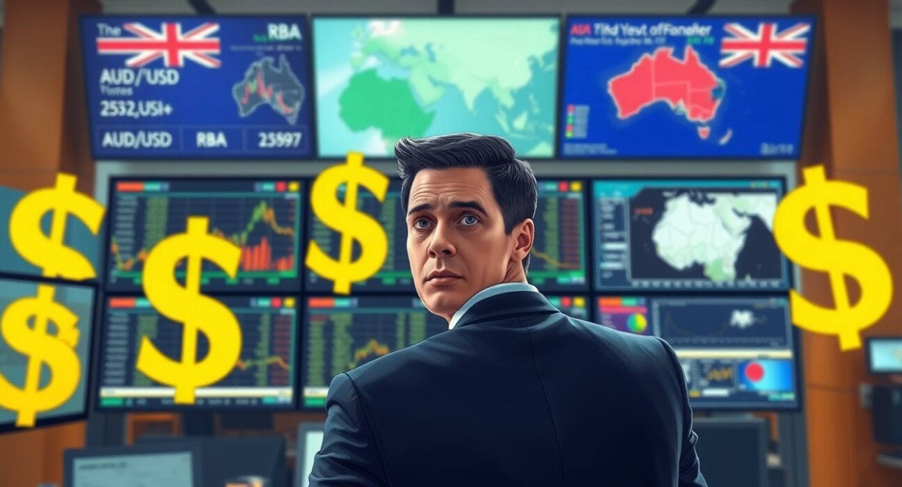 Australian Dollar trading analysis showing RBA rate hike impact versus Middle East tensions in currency markets