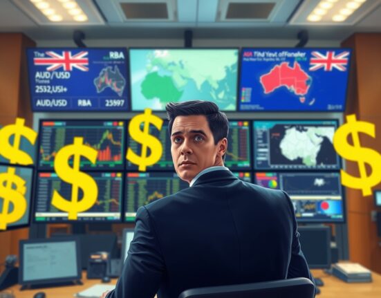 Australian Dollar trading analysis showing RBA rate hike impact versus Middle East tensions in currency markets