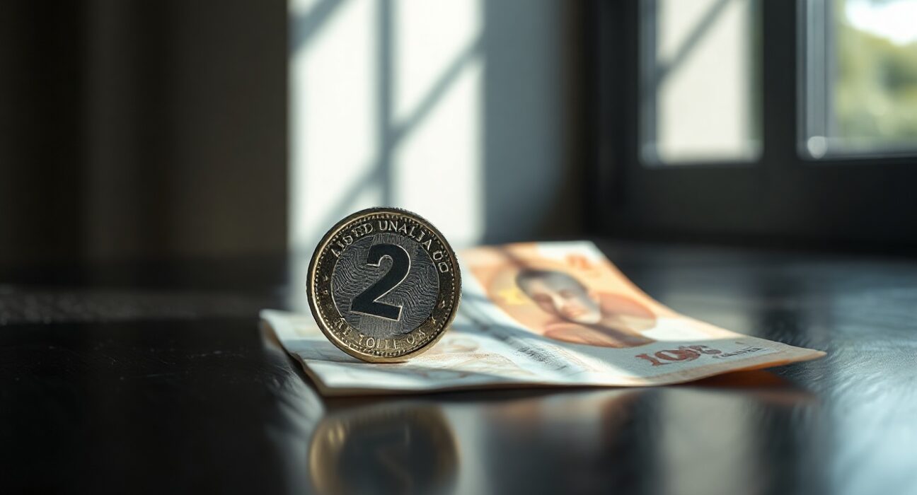 Australian coin and Chinese yuan note symbolizing currency correlation