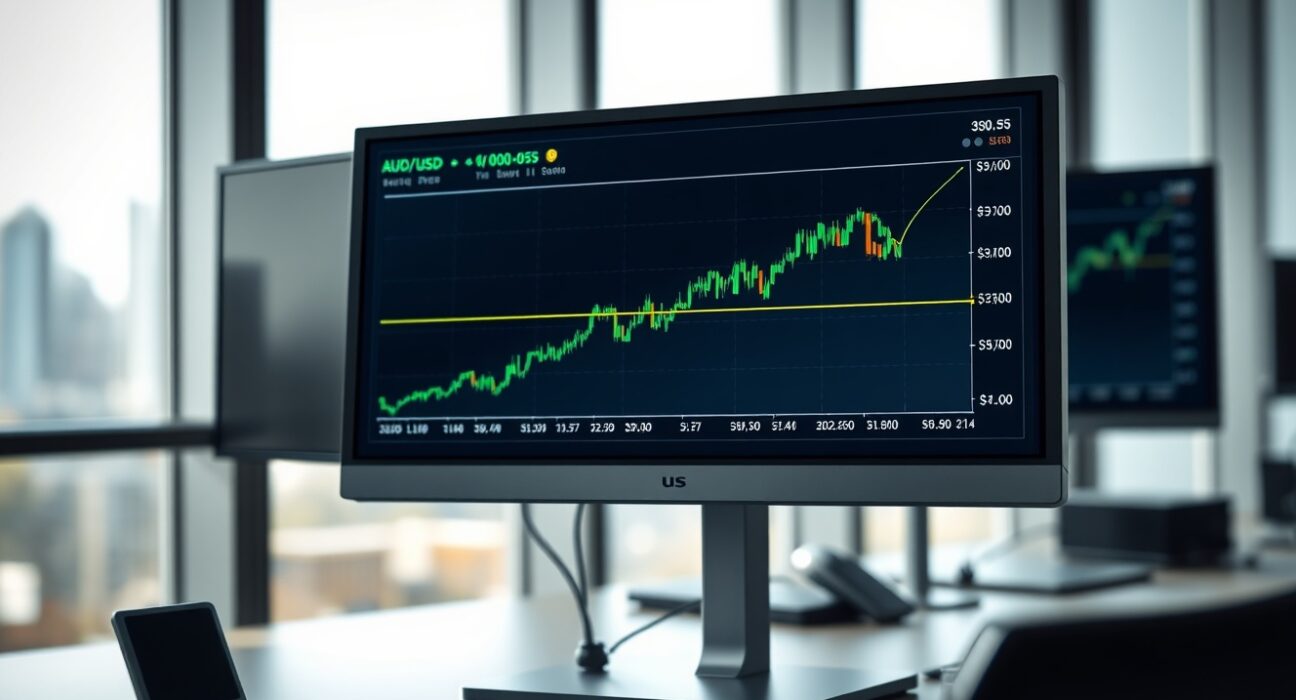 Australian Dollar AUD/USD chart analysis showing resilience amid Middle East conflict and market caution.