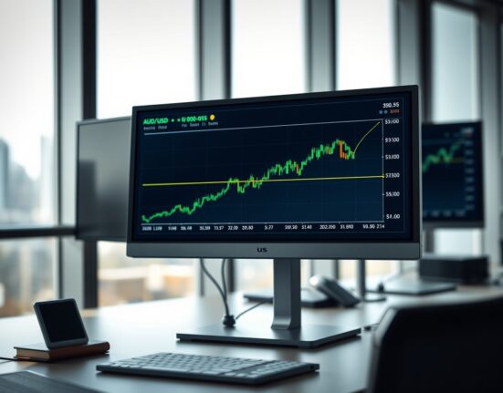 Australian Dollar AUD/USD chart analysis showing resilience amid Middle East conflict and market caution.