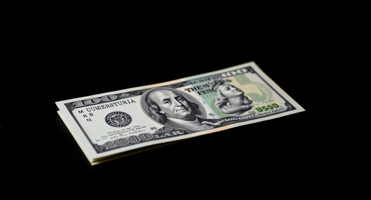 Australian and US dollar banknotes on a dark surface representing currency market analysis