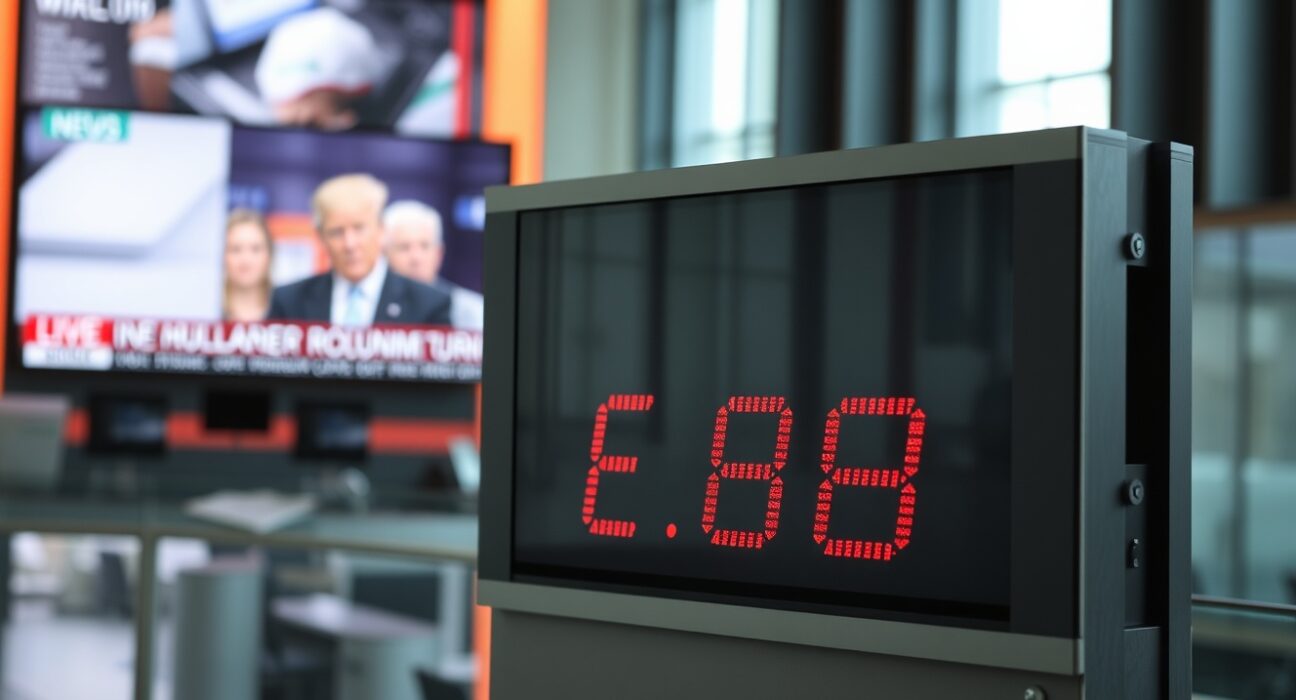 Currency exchange board showing Australian dollar rate decline amid Iran nuclear deal uncertainty