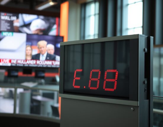 Currency exchange board showing Australian dollar rate decline amid Iran nuclear deal uncertainty