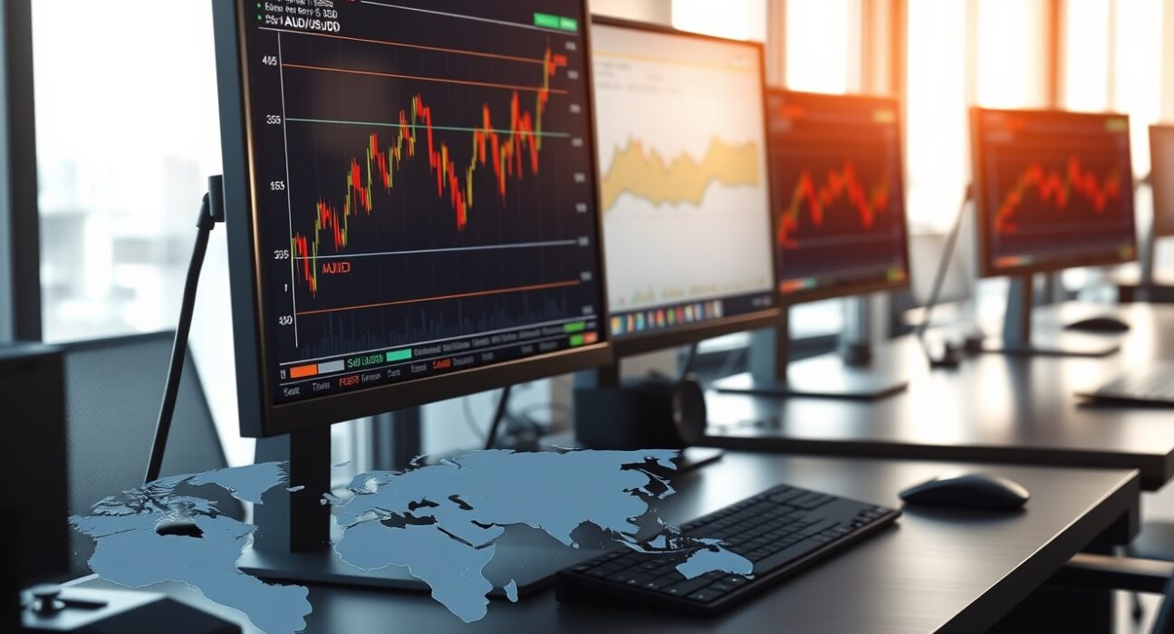 Australian Dollar gains momentum from US-Iran diplomatic progress on trading desk monitors