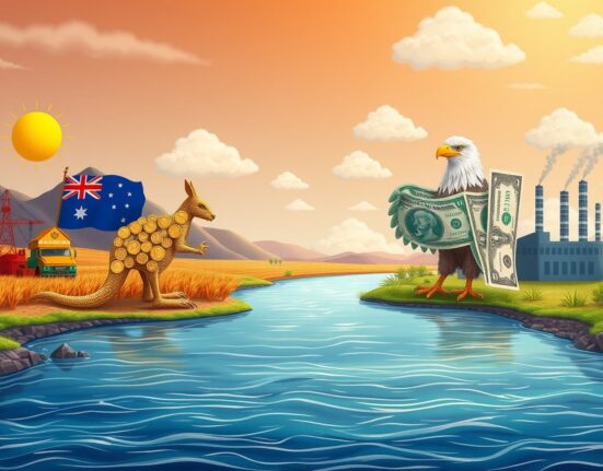 Australian Dollar vs USD trading analysis showing tariff impact on RBA-Fed policy divergence