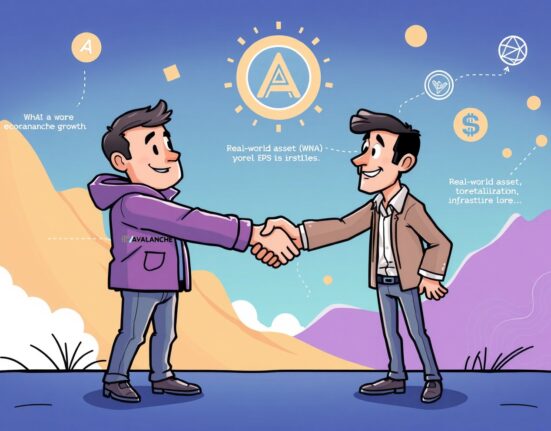 Cartoon illustration showing a key Ava Labs executive hire to drive Avalanche's ecosystem growth and strategic initiatives.