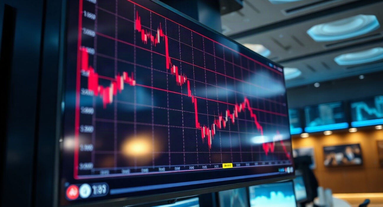 Live cryptocurrency chart showing sharp decline for AVAX