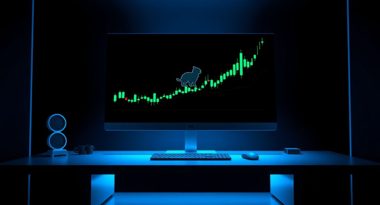 Axie Infinity price prediction chart showing bullish technical analysis for AXS cryptocurrency on a trading monitor