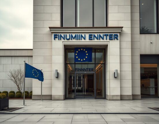 Modern financial building exterior in Riga, Latvia, symbolizing regulatory approval for Backpack EU's MiCA license.