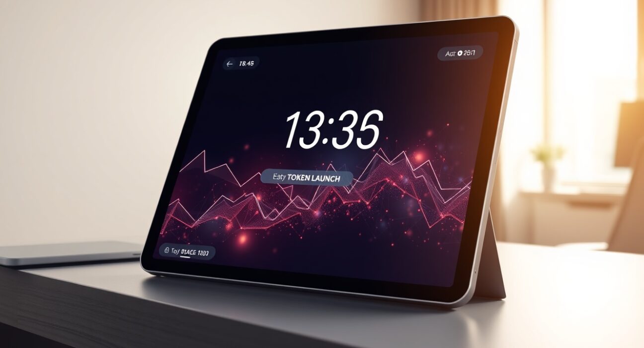 Backpack exchange TGE countdown displayed on a professional tablet interface.