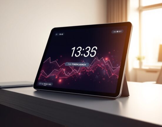 Backpack exchange TGE countdown displayed on a professional tablet interface.