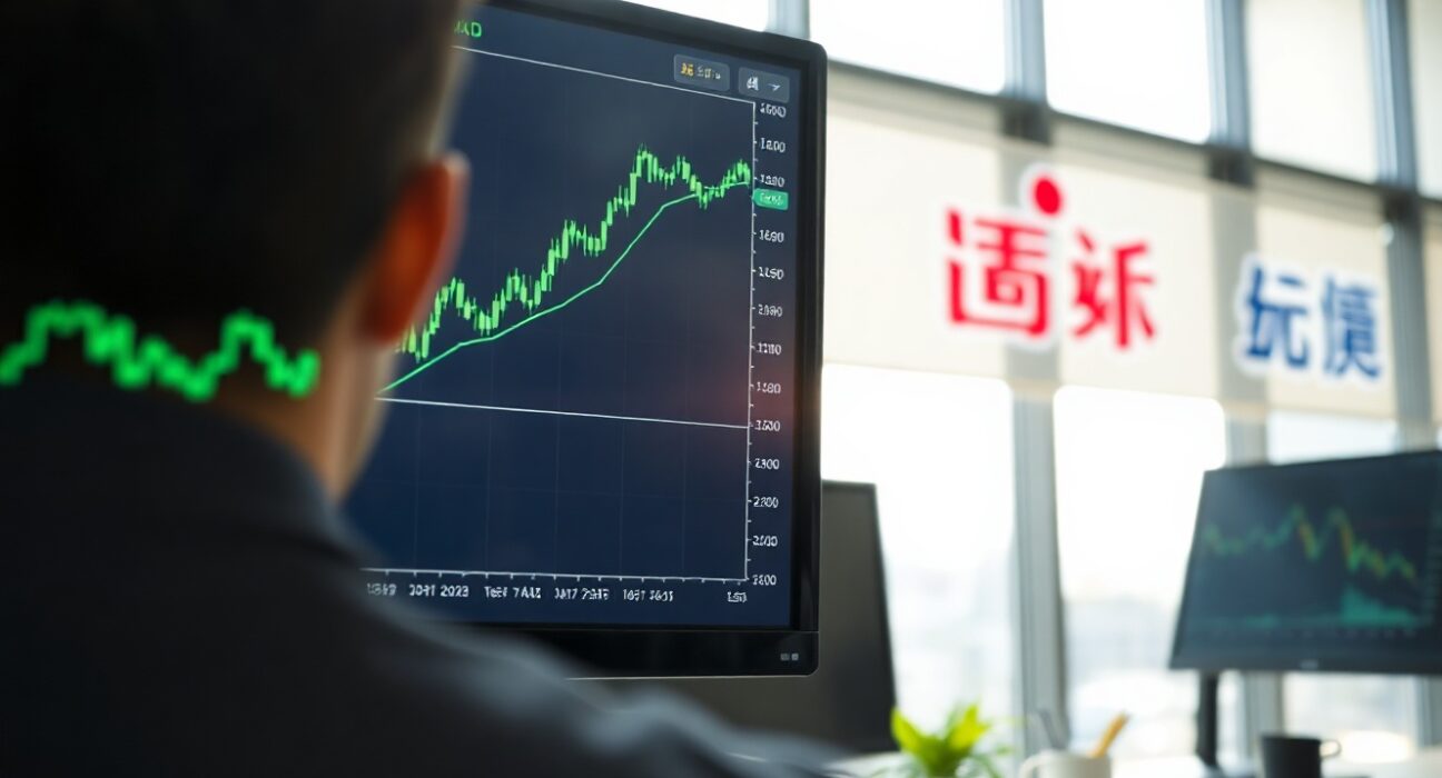 Stock chart showing potential bullish trend for Baidu (BIDU) near $100 support level