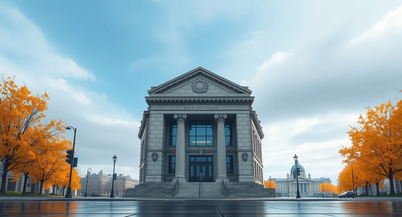 Bank of Canada building in Ottawa, representing cautious monetary policy and two-sided risks analyzed by TD Securities.