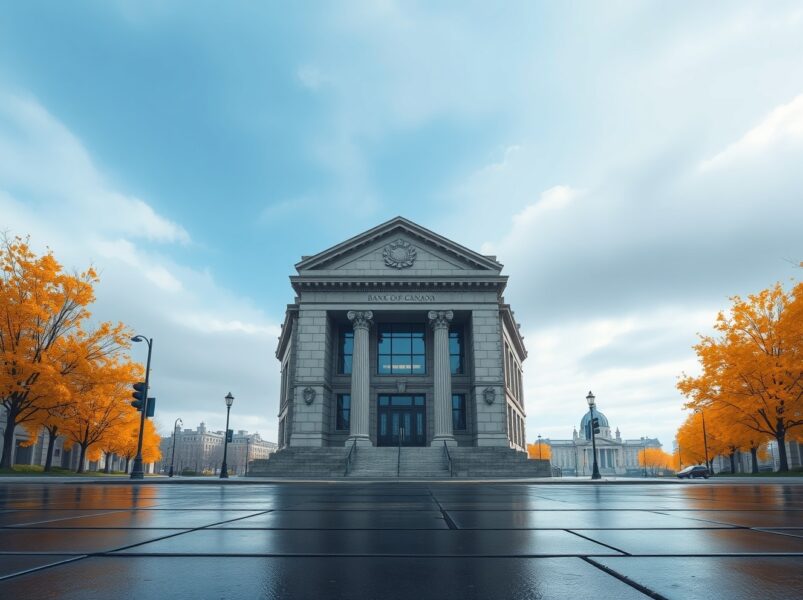 Bank of Canada building in Ottawa, representing cautious monetary policy and two-sided risks analyzed by TD Securities.