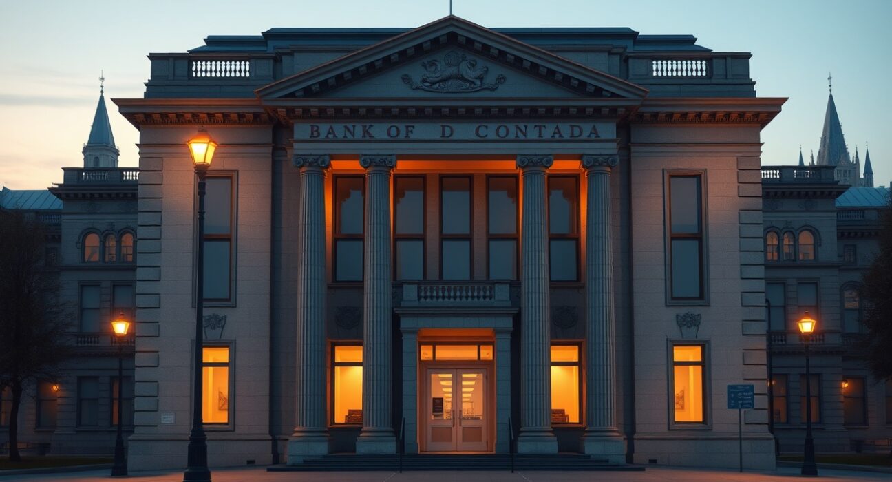 Bank of Canada headquarters in Ottawa representing monetary policy decisions amid geopolitical uncertainty