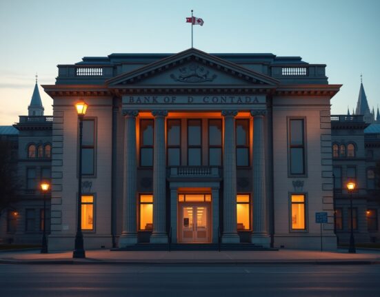 Bank of Canada headquarters in Ottawa representing monetary policy decisions amid geopolitical uncertainty