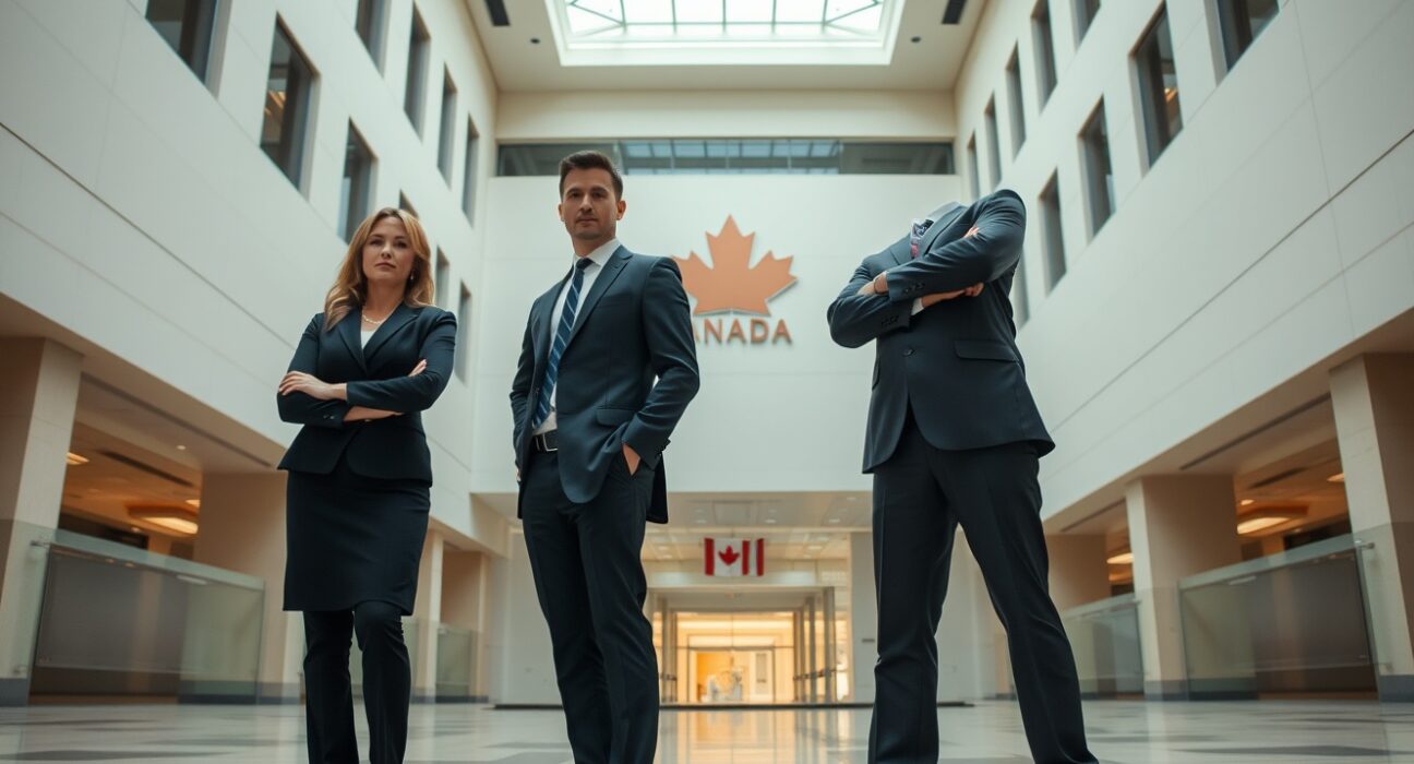 Bank of Canada deputy governors Sharon Gosselin and Vincent in official portrait at central bank headquarters