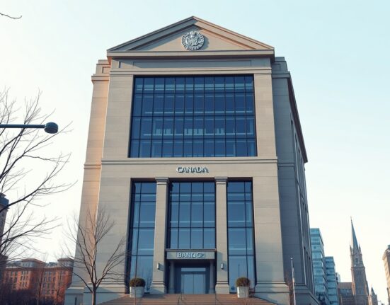 The Bank of Canada headquarters building in Ottawa, representing the upcoming monetary policy decision on interest rates.