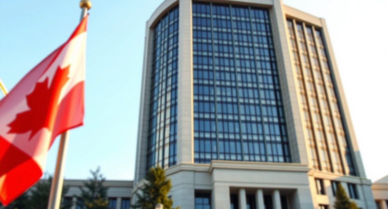 Bank of Canada headquarters in Ottawa where interest rate decisions are made amid oil price volatility.